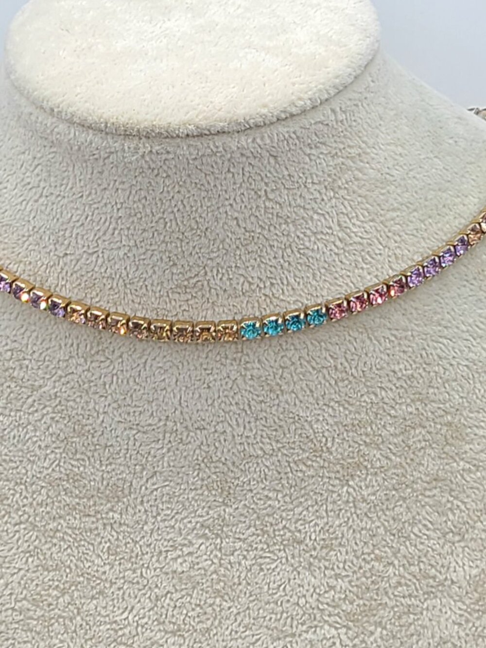 J Crew Girls Rainbow Crystal Tennis Necklace - Picture 13 of 13